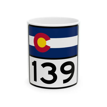 Colorado 139 (Colorado) (Road Sign) White Coffee Mug 11oz - Go Mug Yourself