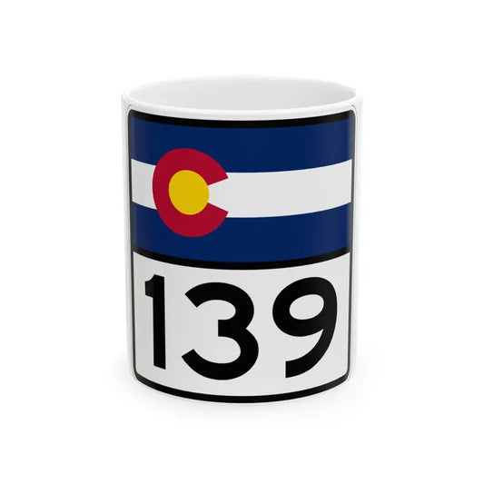 Colorado 139 (Colorado) (Road Sign) White Coffee Mug 11oz - Go Mug Yourself