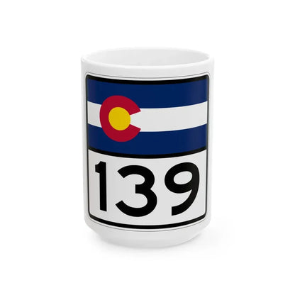 Colorado 139 (Colorado) (Road Sign) White Coffee Mug 15oz - Go Mug Yourself