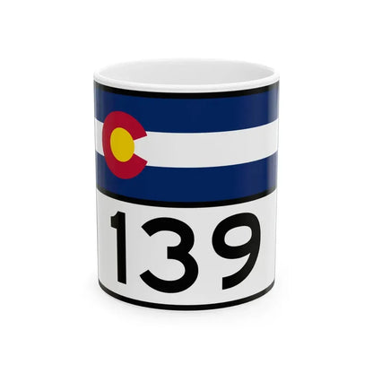 Colorado 139 wide (Colorado) (Road Sign) White Coffee Mug 11oz - Go Mug Yourself