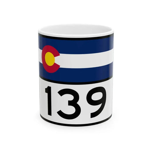 Colorado 139 wide (Colorado) (Road Sign) White Coffee Mug 11oz - Go Mug Yourself