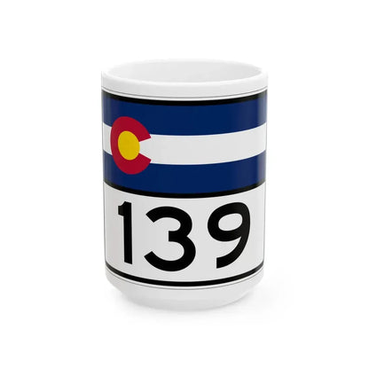 Colorado 139 wide (Colorado) (Road Sign) White Coffee Mug 15oz - Go Mug Yourself