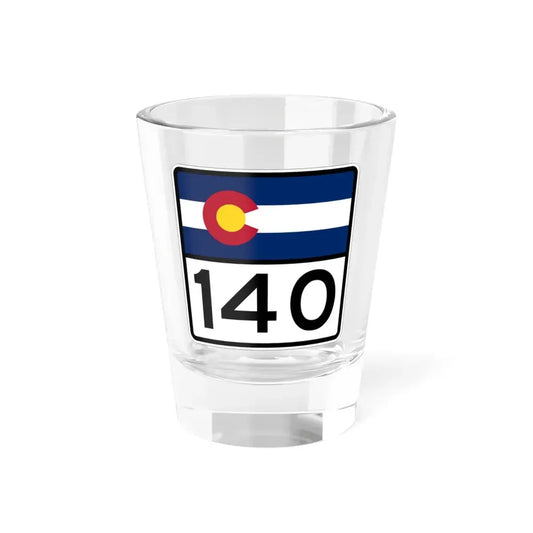 Colorado 140 (Colorado) (Road Sign) Shot Glass 1.5oz 1.5oz - Go Mug Yourself
