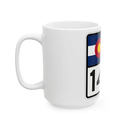 Colorado 140 (Colorado) (Road Sign) White Coffee Mug - Go Mug Yourself