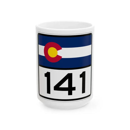 Colorado 141 (Colorado) (Road Sign) White Coffee Mug 15oz - Go Mug Yourself
