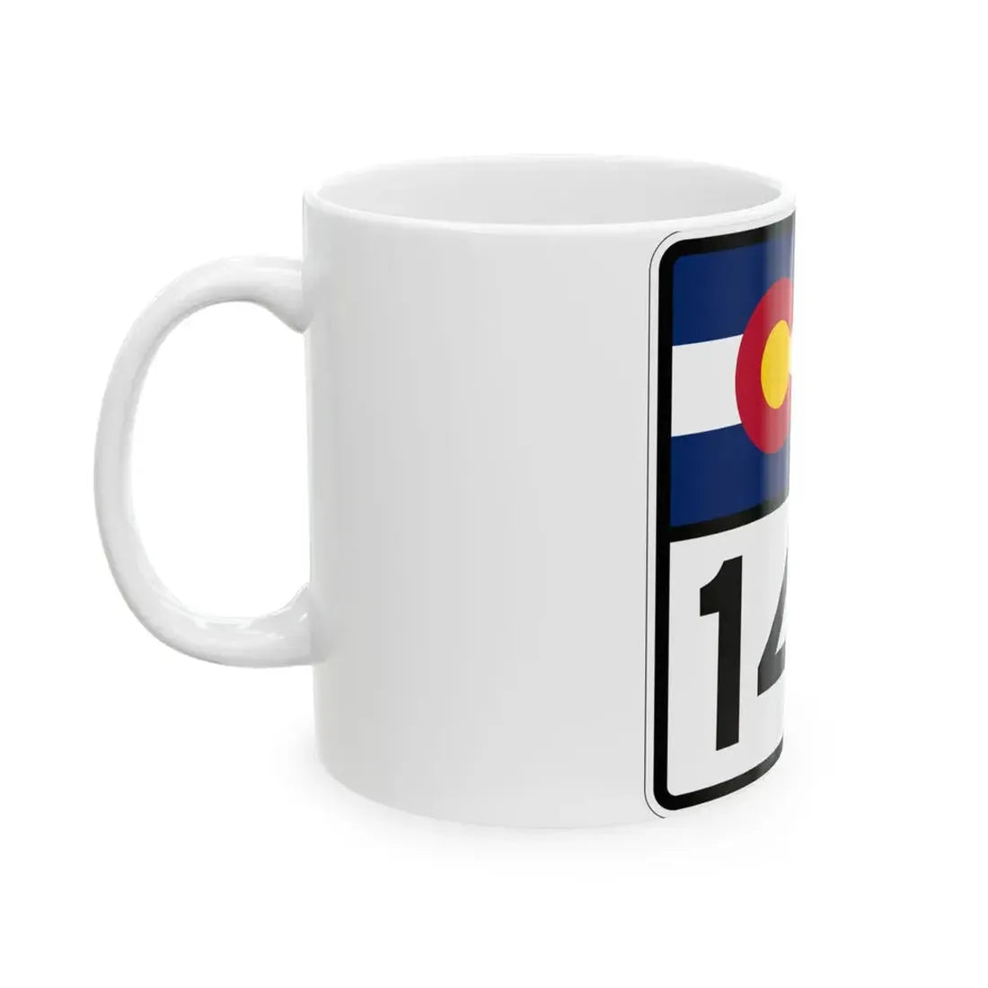 Colorado 142 (Colorado) (Road Sign) White Coffee Mug - Go Mug Yourself