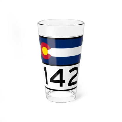 Colorado 142 wide (Colorado) (Road Sign) Pint Glass 16oz 16oz - Go Mug Yourself