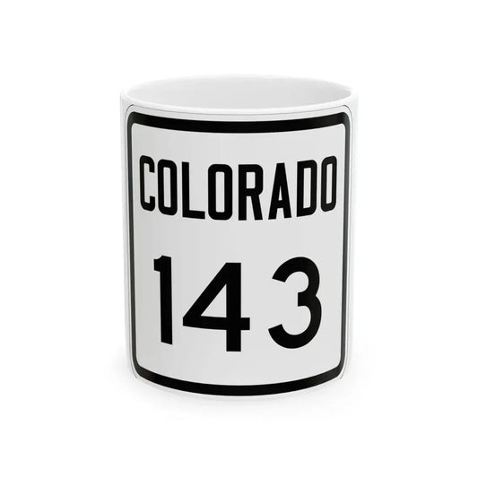 Colorado 143 1946 (Colorado) (Road Sign) White Coffee Mug 11oz - Go Mug Yourself