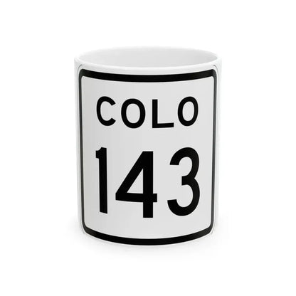 Colorado 143 1952 (Colorado) (Road Sign) White Coffee Mug 11oz - Go Mug Yourself