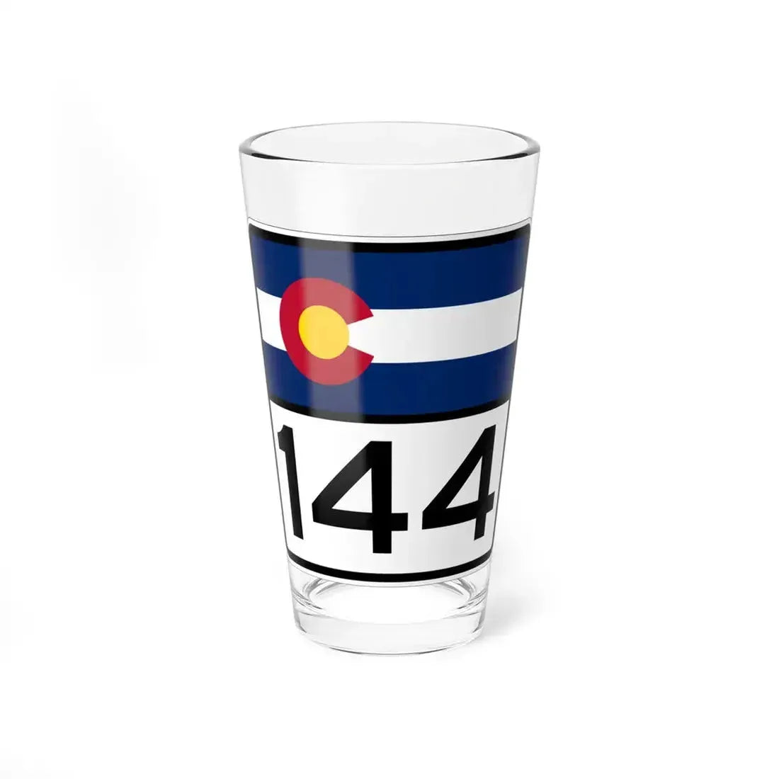 Colorado 144 (Colorado) (Road Sign) Pint Glass 16oz 16oz - Go Mug Yourself