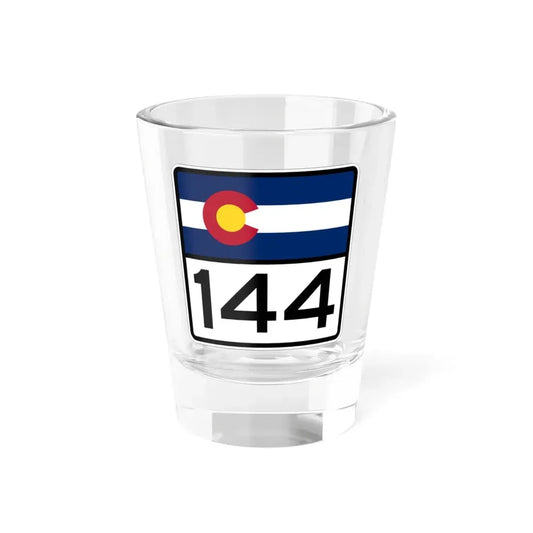 Colorado 144 (Colorado) (Road Sign) Shot Glass 1.5oz 1.5oz - Go Mug Yourself