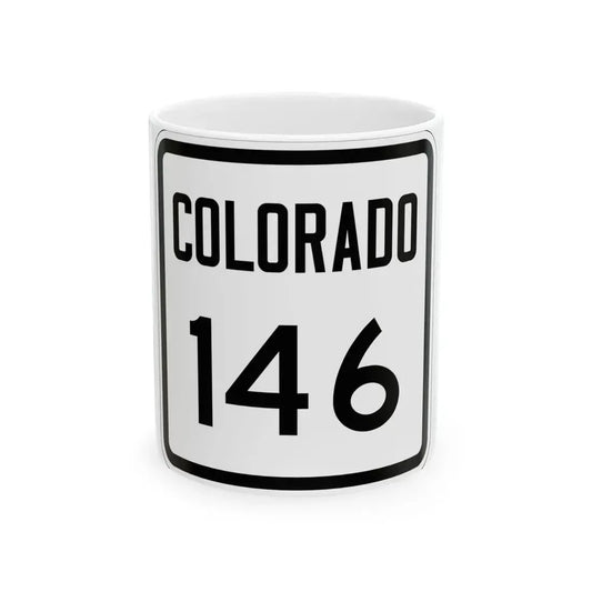 Colorado 146 1946 (Colorado) (Road Sign) White Coffee Mug 11oz - Go Mug Yourself
