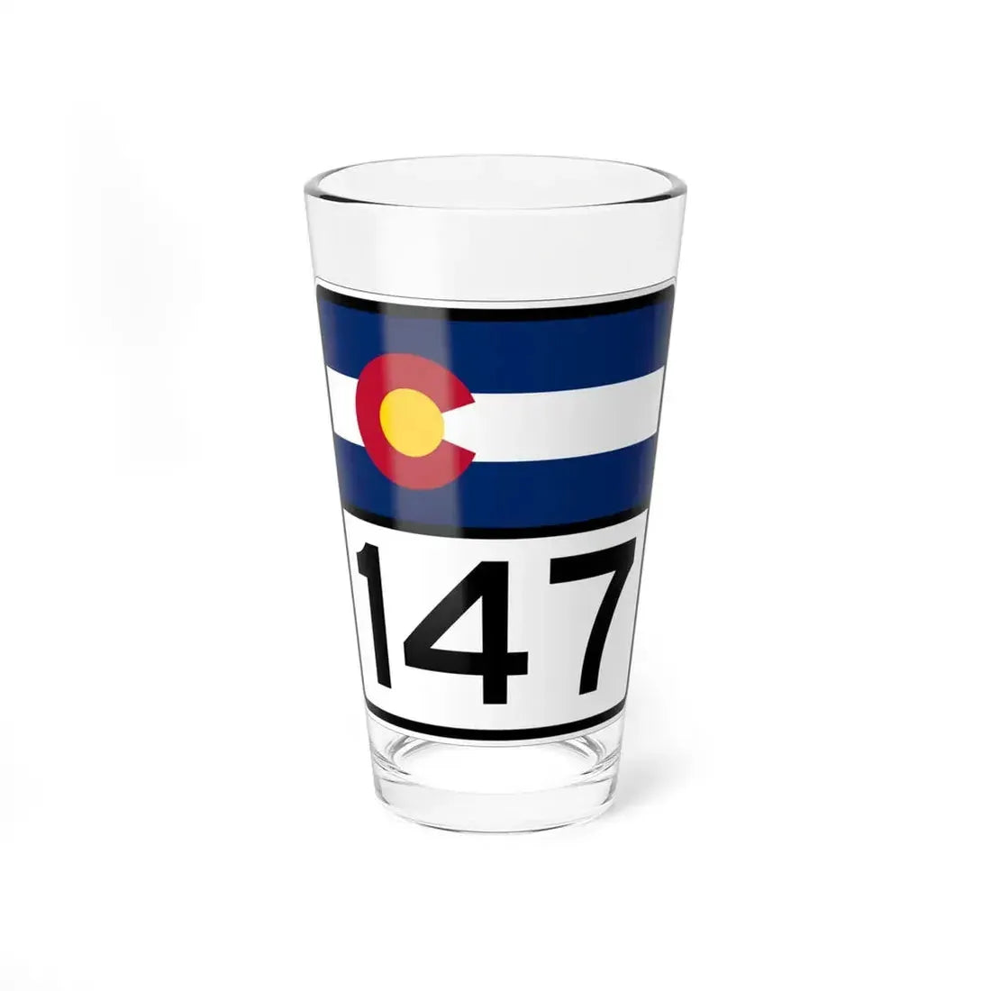 Colorado 147 (Colorado) (Road Sign) Pint Glass 16oz 16oz - Go Mug Yourself