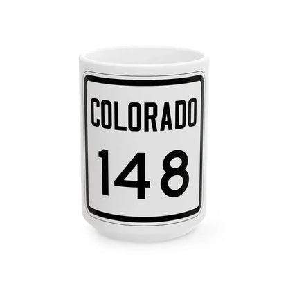 Colorado 148 1946 (Colorado) (Road Sign) White Coffee Mug 15oz - Go Mug Yourself