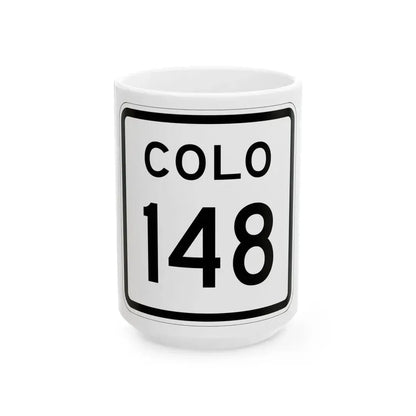 Colorado 148 1952 (Colorado) (Road Sign) White Coffee Mug 15oz - Go Mug Yourself