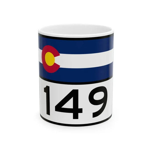 Colorado 149 wide (Colorado) (Road Sign) White Coffee Mug 11oz - Go Mug Yourself