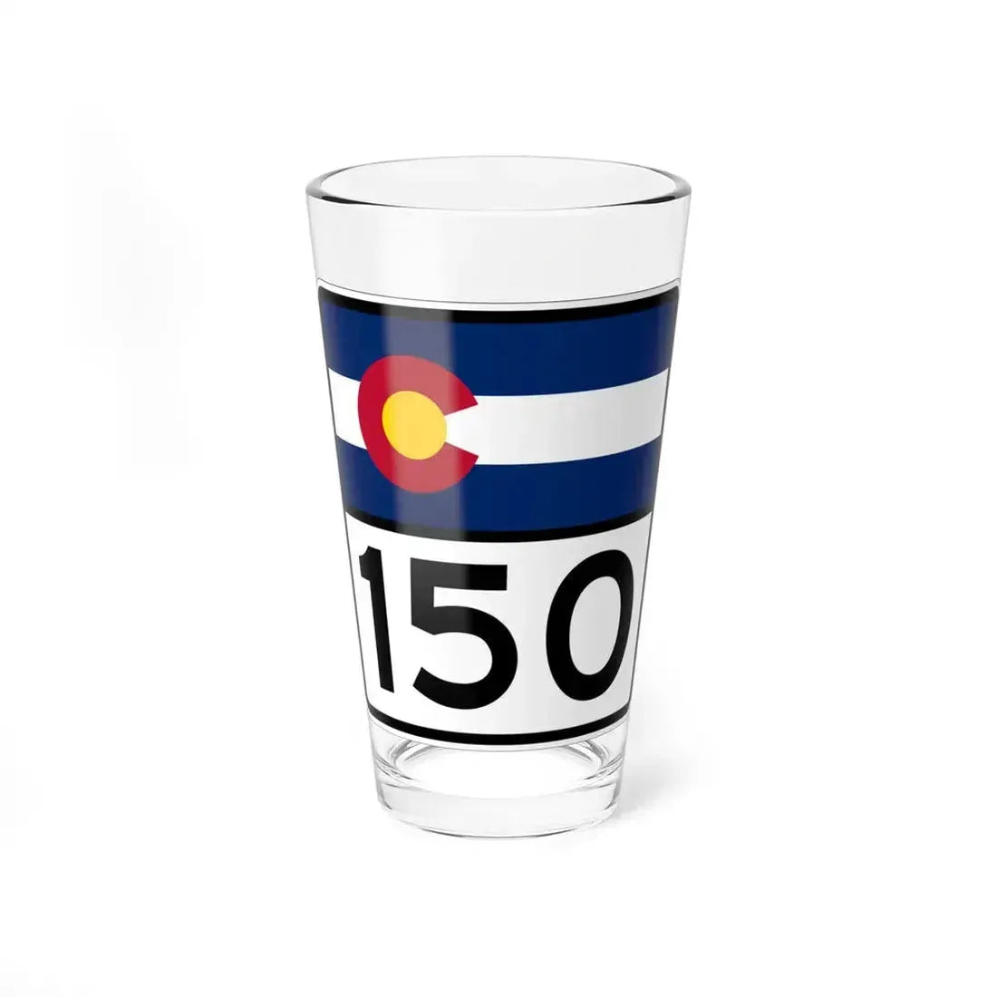 Colorado 150 (Colorado) (Road Sign) Pint Glass 16oz 16oz - Go Mug Yourself