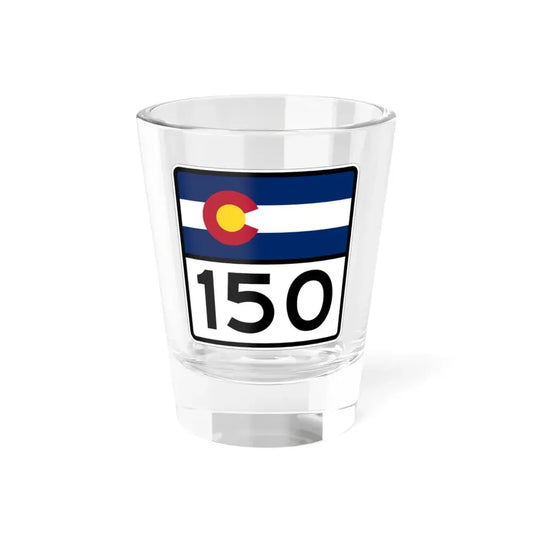 Colorado 150 (Colorado) (Road Sign) Shot Glass 1.5oz 1.5oz - Go Mug Yourself