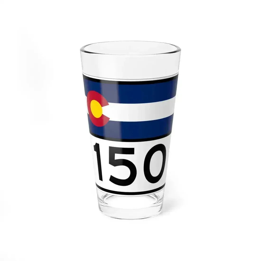 Colorado 150 wide (Colorado) (Road Sign) Pint Glass 16oz 16oz - Go Mug Yourself