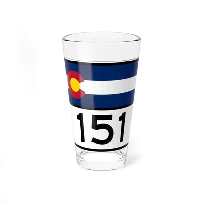 Colorado 151 wide (Colorado) (Road Sign) Pint Glass 16oz 16oz - Go Mug Yourself