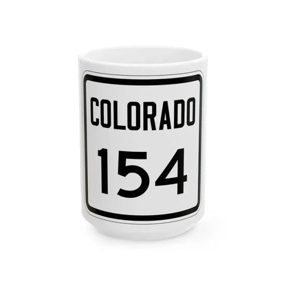 Colorado 154 1946 (Colorado) (Road Sign) White Coffee Mug 15oz - Go Mug Yourself