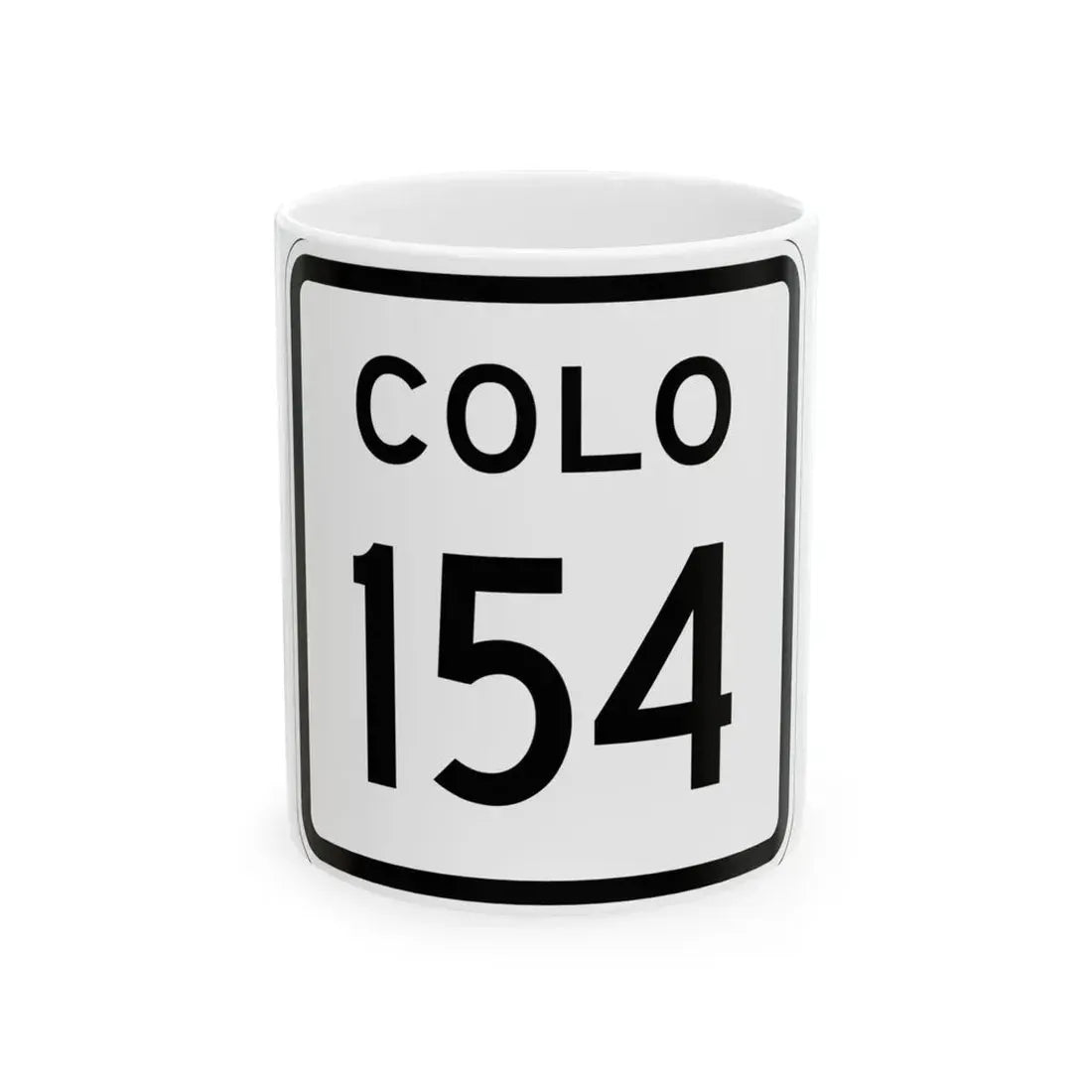 Colorado 154 1952 (Colorado) (Road Sign) White Coffee Mug 11oz - Go Mug Yourself
