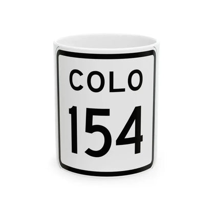 Colorado 154 1952 (Colorado) (Road Sign) White Coffee Mug 11oz - Go Mug Yourself