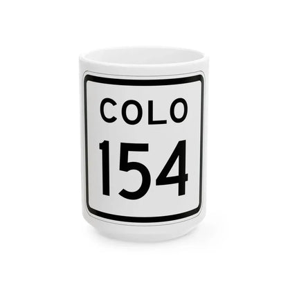 Colorado 154 1952 (Colorado) (Road Sign) White Coffee Mug 15oz - Go Mug Yourself