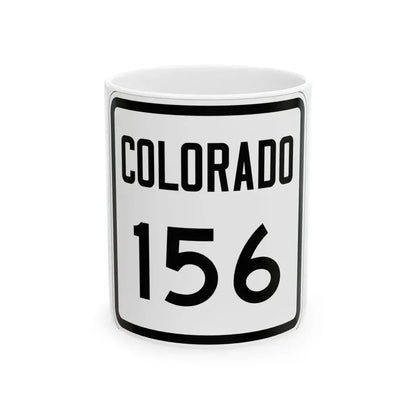 Colorado 156 1946 (Colorado) (Road Sign) White Coffee Mug 11oz - Go Mug Yourself