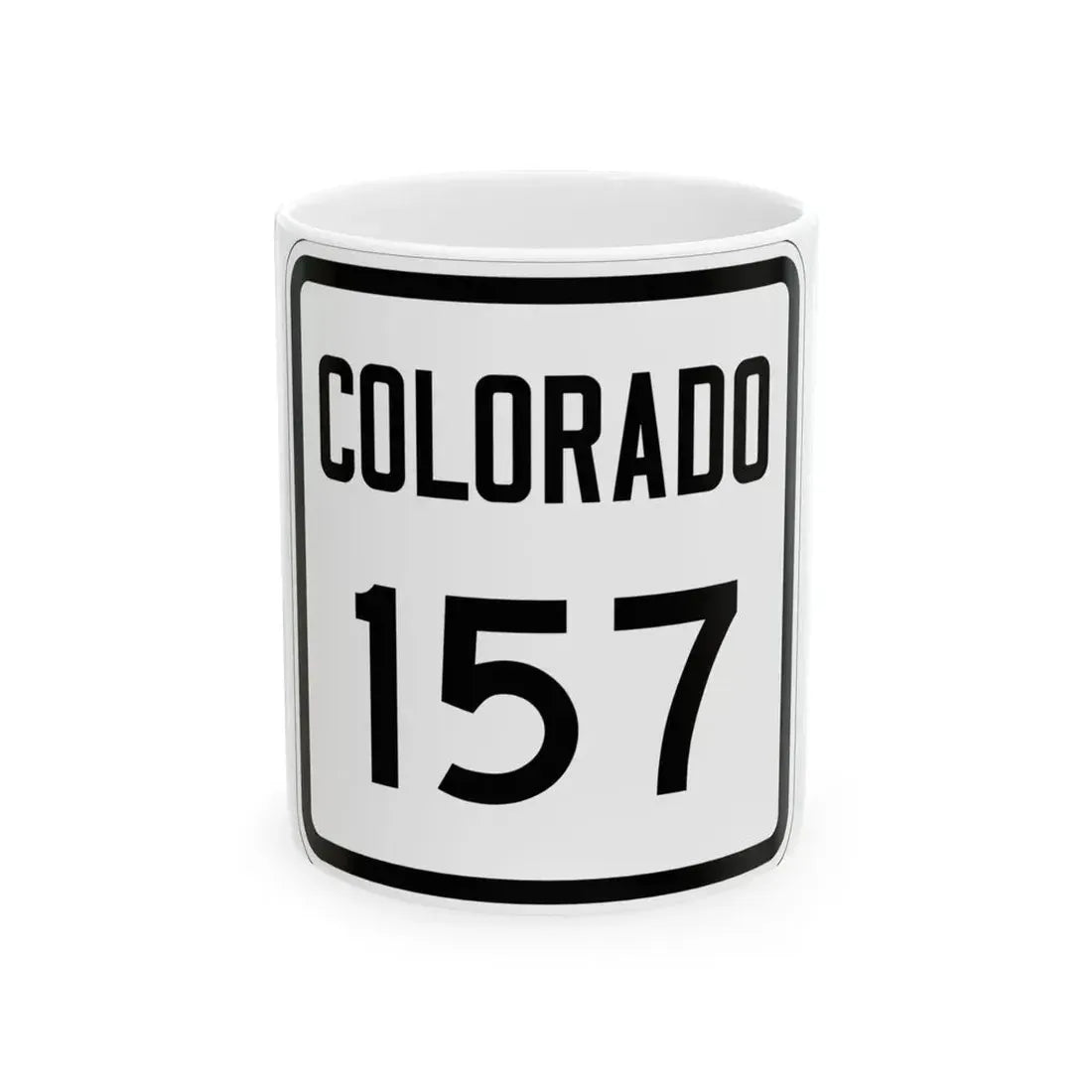 Colorado 157 1946 (Colorado) (Road Sign) White Coffee Mug 11oz - Go Mug Yourself