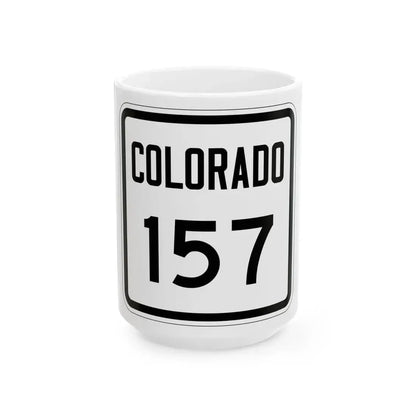 Colorado 157 1946 (Colorado) (Road Sign) White Coffee Mug 15oz - Go Mug Yourself