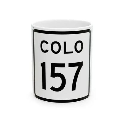 Colorado 157 1952 (Colorado) (Road Sign) White Coffee Mug 11oz - Go Mug Yourself