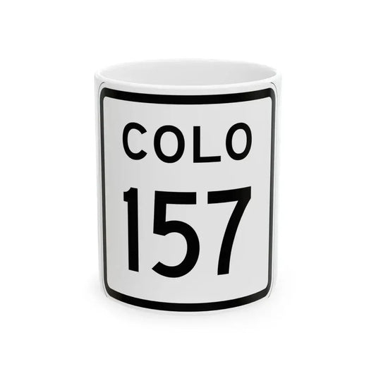 Colorado 157 1952 (Colorado) (Road Sign) White Coffee Mug 11oz - Go Mug Yourself