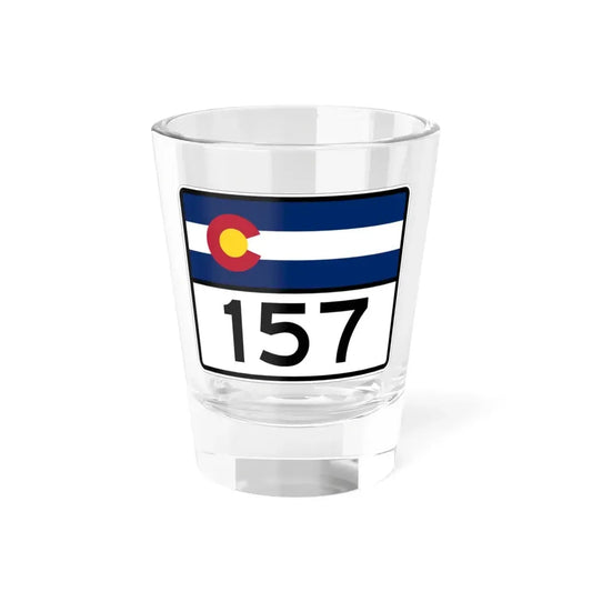 Colorado 157 wide (Colorado) (Road Sign) Shot Glass 1.5oz 1.5oz - Go Mug Yourself