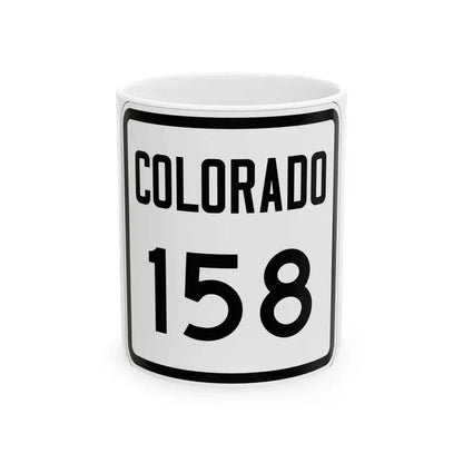 Colorado 158 1946 (Colorado) (Road Sign) White Coffee Mug 11oz - Go Mug Yourself