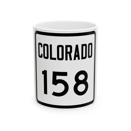 Colorado 158 1946 (Colorado) (Road Sign) White Coffee Mug 11oz - Go Mug Yourself