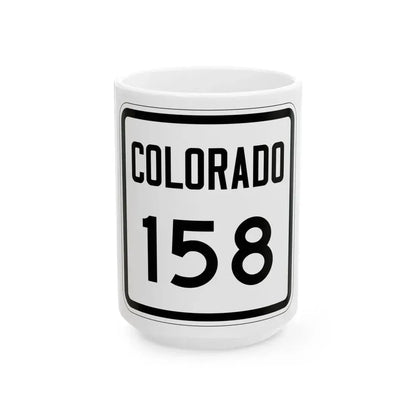Colorado 158 1946 (Colorado) (Road Sign) White Coffee Mug 15oz - Go Mug Yourself