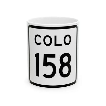Colorado 158 1952 (Colorado) (Road Sign) White Coffee Mug 11oz - Go Mug Yourself