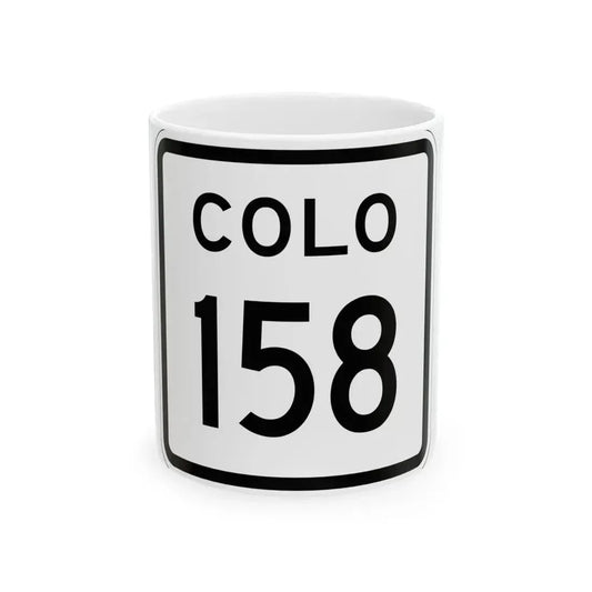 Colorado 158 1952 (Colorado) (Road Sign) White Coffee Mug 11oz - Go Mug Yourself