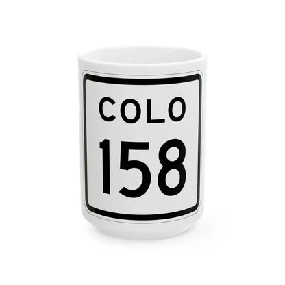 Colorado 158 1952 (Colorado) (Road Sign) White Coffee Mug 15oz - Go Mug Yourself