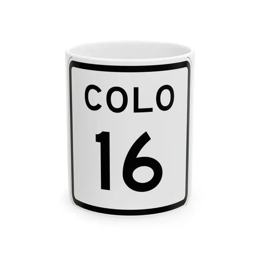 Colorado 16 1952 (Colorado) (Road Sign) White Coffee Mug 11oz - Go Mug Yourself