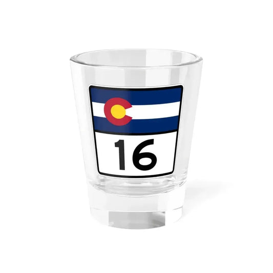 Colorado 16 (Colorado) (Road Sign) Shot Glass 1.5oz 1.5oz - Go Mug Yourself