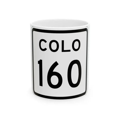 Colorado 160 1952 (Colorado) (Road Sign) White Coffee Mug 11oz - Go Mug Yourself
