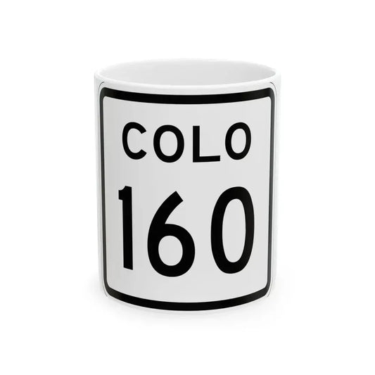 Colorado 160 1952 (Colorado) (Road Sign) White Coffee Mug 11oz - Go Mug Yourself