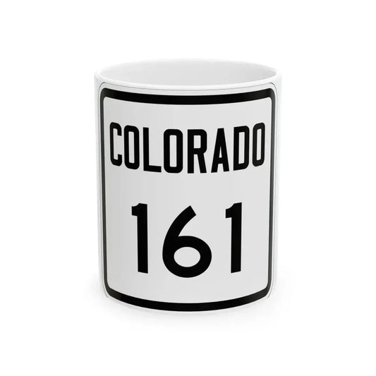 Colorado 161 1946 (Colorado) (Road Sign) White Coffee Mug 11oz - Go Mug Yourself