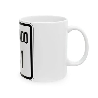 Colorado 161 1946 (Colorado) (Road Sign) White Coffee Mug - Go Mug Yourself