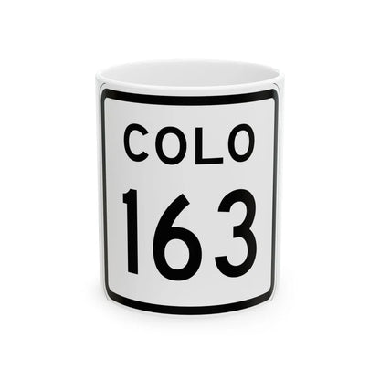 Colorado 163 1952 (Colorado) (Road Sign) White Coffee Mug 11oz - Go Mug Yourself