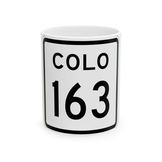 Colorado 163 1952 (Colorado) (Road Sign) White Coffee Mug 11oz - Go Mug Yourself