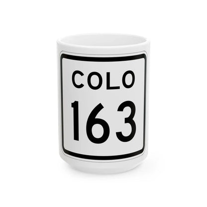 Colorado 163 1952 (Colorado) (Road Sign) White Coffee Mug 15oz - Go Mug Yourself