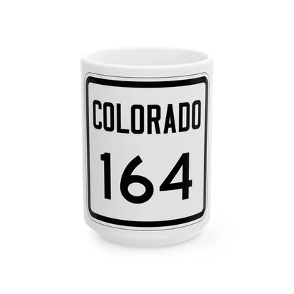 Colorado 164 1946 (Colorado) (Road Sign) White Coffee Mug 15oz - Go Mug Yourself